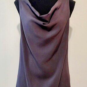 Grey Drape Neck hand beaded racer back mini dress/ swimsuit cover